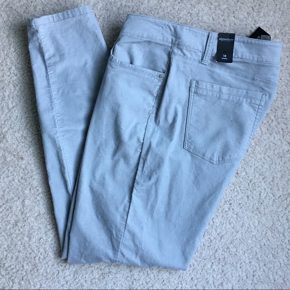 White House Black Market Velvet Skinny Grey Pants